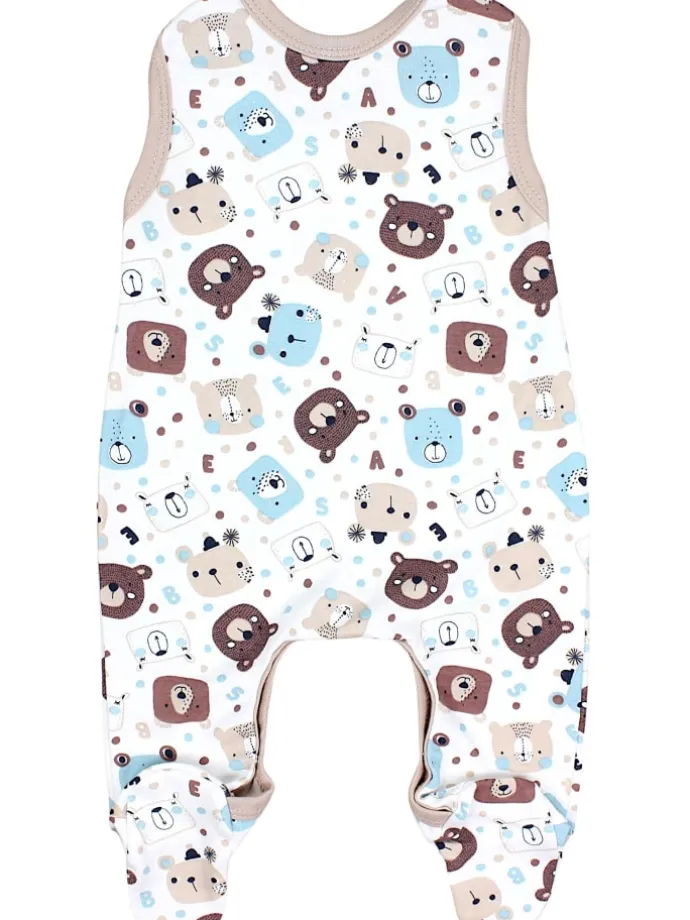 Baby Strampler mit Aufdruck Spruch 5er Pack in beige Modell 1