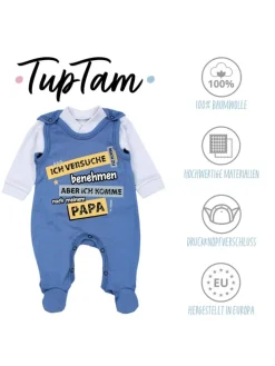 Baby Strampler Set mit Spruch in blau