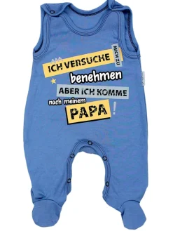 Baby Strampler Set mit Spruch in blau