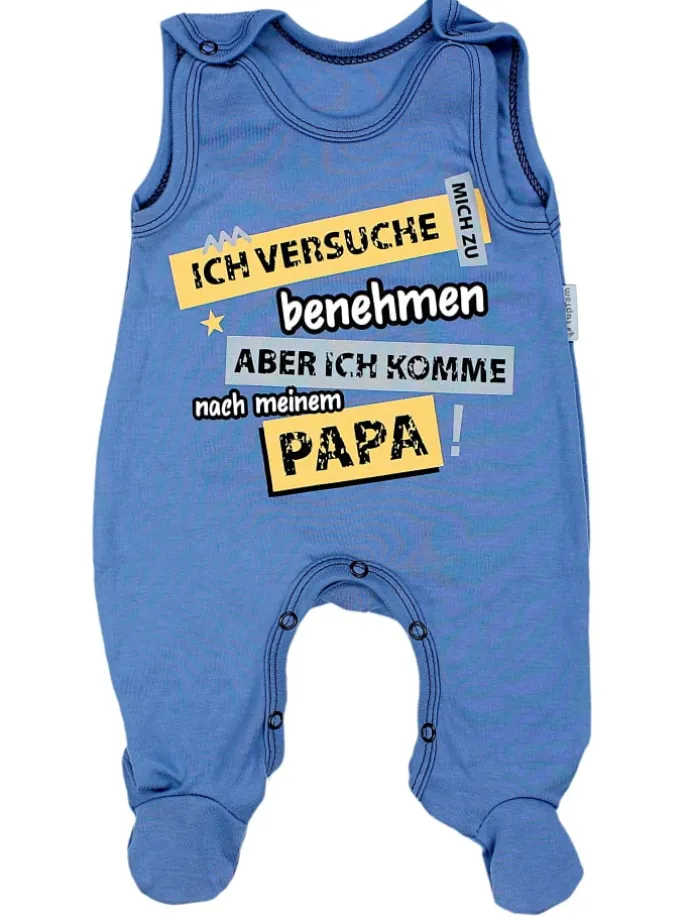 Baby Strampler Set mit Spruch in blau