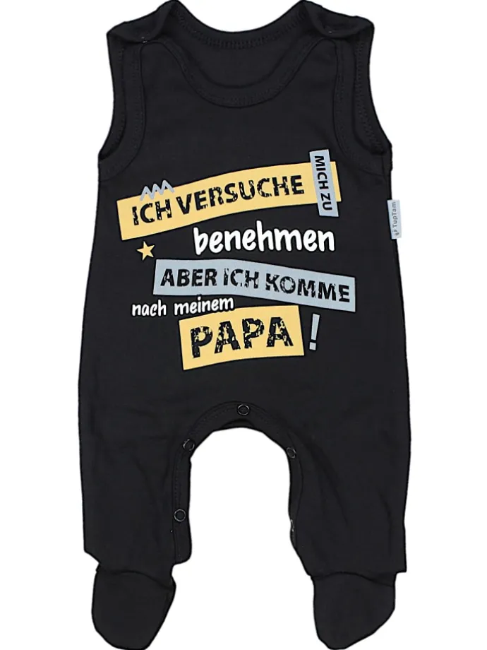 Baby Strampler Set mit Spruch in schwarz/weiß