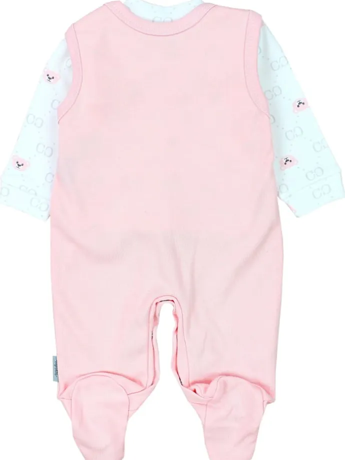 Baby Strampler Set mit Spruch in rosa/weiß