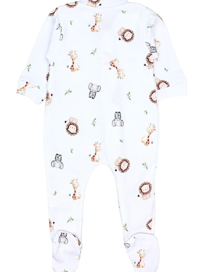 Baby Unisex Schlafstrampler mit Fuß 3er Pack in grün/weiß
