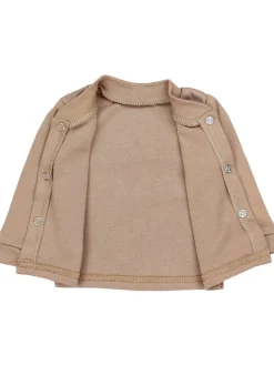 Baby Unisex Strampler-Set mit Aufdruck Spruch 2-tlg in beige/braun