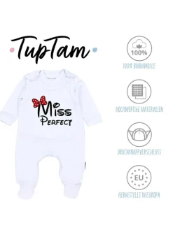 Baby Unisex Strampler-Set mit Aufdruck Spruch 2-tlg in weiß/bordeaux