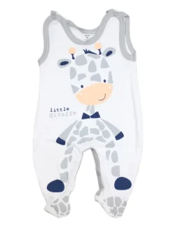 Baby Unisex Strampler-Set mit Aufdruck Spruch 2-tlg in weiß-kombi