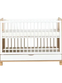 Babybett GUNNAR in Weiß/Braun - (W) 65 x (H) 81 x (L) 124 cm