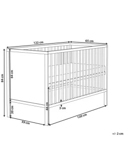Babybett ZAMA in Weiß - (W) 65 x (H) 84 x (L) 122 cm