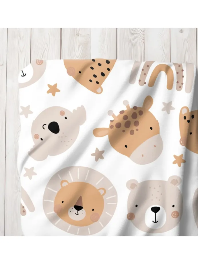 Babybettwäsche-Set Biber "Little Lion" in Weiß/Beige/ Orange