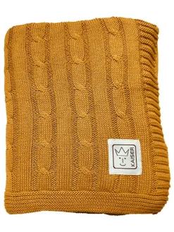Babydecke "Cable Knitt" in Gelb - (L)100 x (B)80 cm