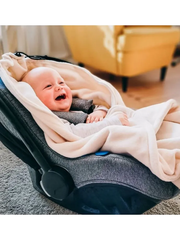Babydecke Fleece Einschlagdecke für Autositz und Kinderwagen in anthrazit