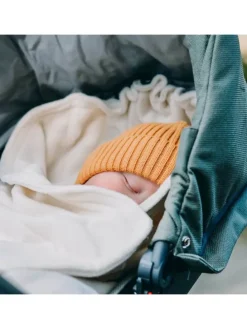 Babydecke Fleece Einschlagdecke für Autositz und Kinderwagen in anthrazit