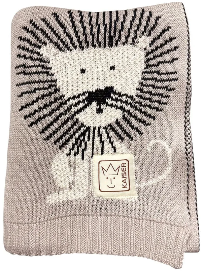 Babydecke "Lion" in Grau - (L)100 x (B)80 cm