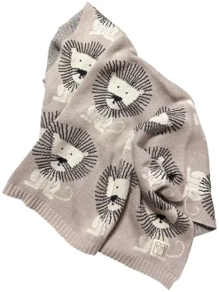 Babydecke "Lion" in Grau - (L)100 x (B)80 cm
