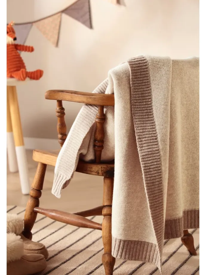Babydecke Wool Knit in natur