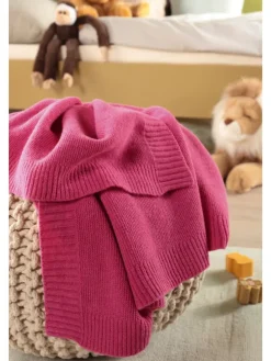 Babydecke Wool Knit in pink