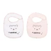 Babylätzchen 2er Set Bär 23x31 in rosa