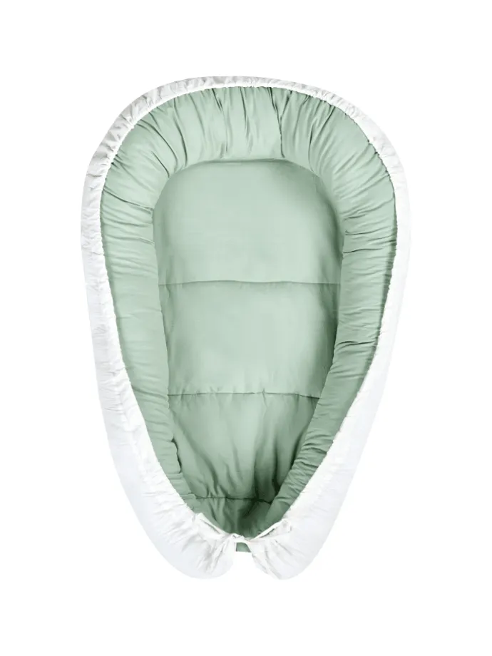 Babynest EREB in Grün/Weiß - (W) 55 x (H) 15 x (L) 90 cm