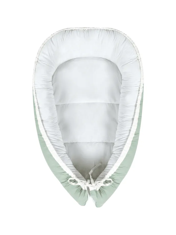 Babynest EREB in Grün/Weiß - (W) 55 x (H) 15 x (L) 90 cm