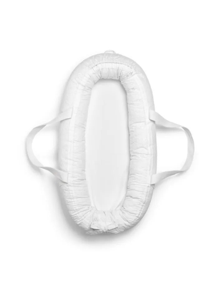 Babynestchen tragbar - Embroidery Anglaise, 78x45x16cm, in Weiß