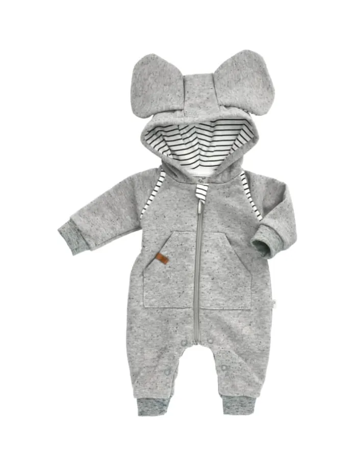 Babyoverall Bär in grau