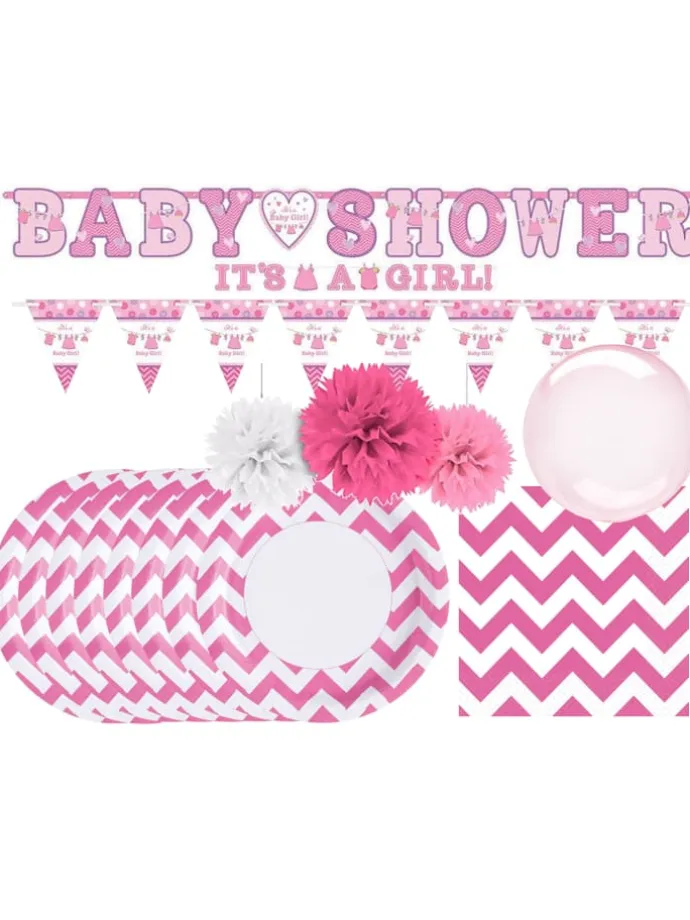 Babyparty-Set It's a Girl 35-teilig Gender Reveal Party in rosa