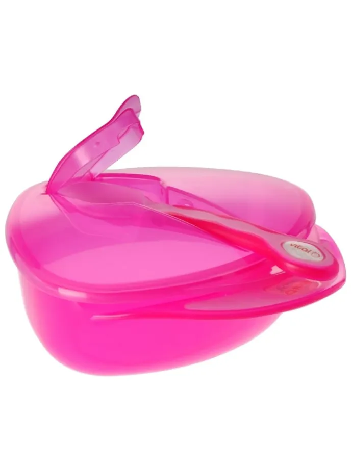 Baby´s erstes Tellerset mit Deckel + Löffel pink