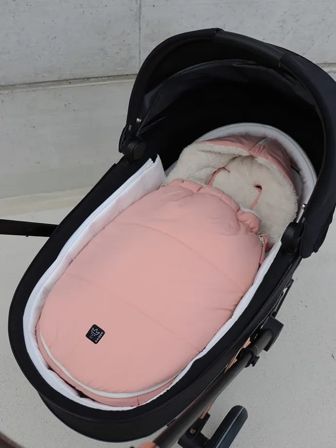 Babyschalen-Fußsack "Hoody 2.0" in Rosa - (L)80 x (B)40 cm