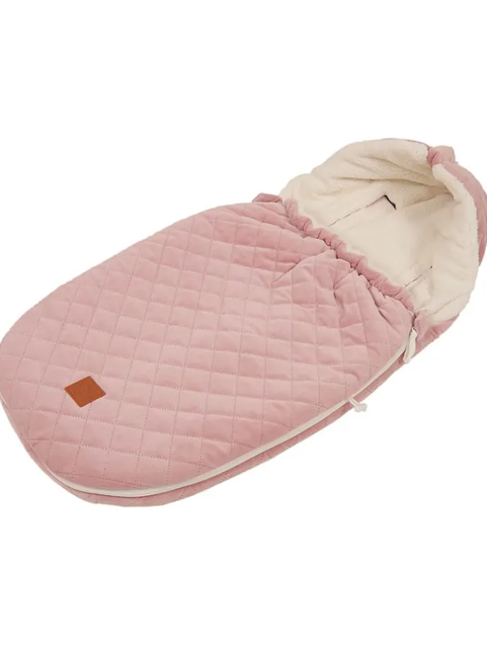 Babyschalen-Fußsack "Velvet Hoody" in Rosa - (L)80 x (B)39 cm