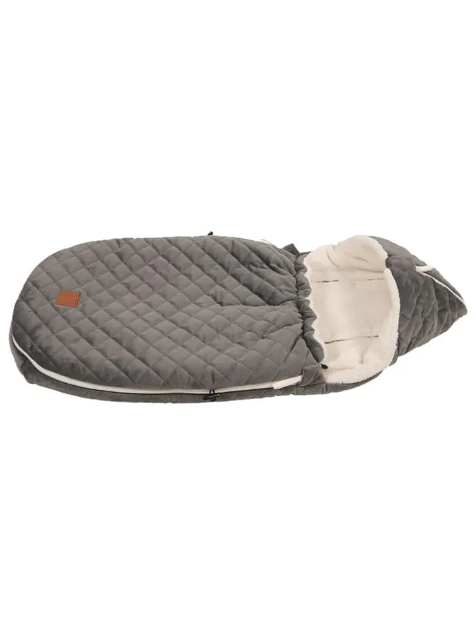 Babyschalen-Fußsack "Velvet Hoody" in Grau - (L)80 x (B)39 cm