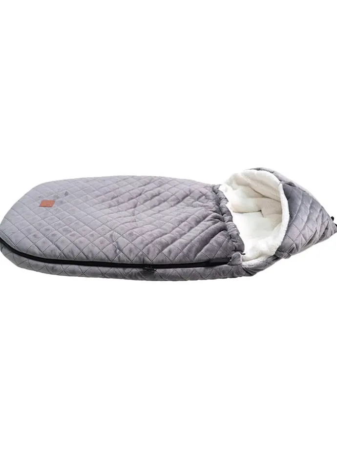 Babyschalen-Fußsack "X-Large Velvet Hoody" in Grau - (L)92 x (B)45 cm