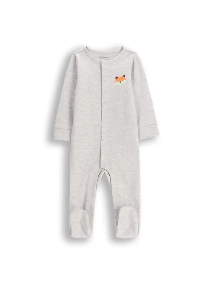Babystrampler mit Füßen in grau