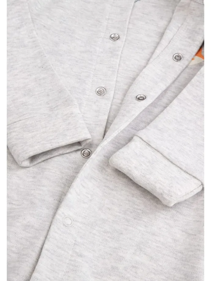 Babystrampler mit Füßen in grau