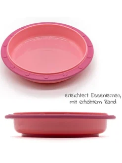 Babyteller zum Mitnehmen inkl. Besteck - in rosa