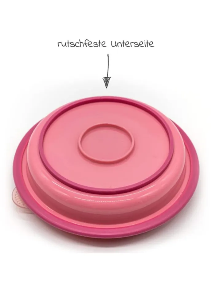Babyteller zum Mitnehmen inkl. Besteck - in rosa