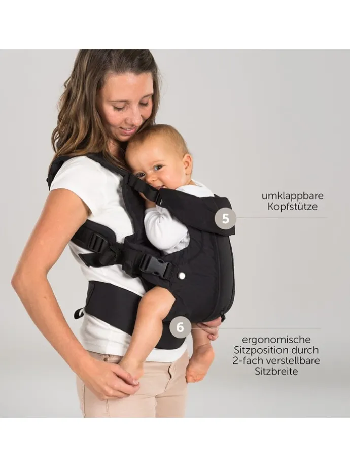 Babytrage Walk 4in1 - Schwarz in schwarz