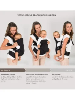 Babytrage Walk 4in1 - Schwarz in schwarz
