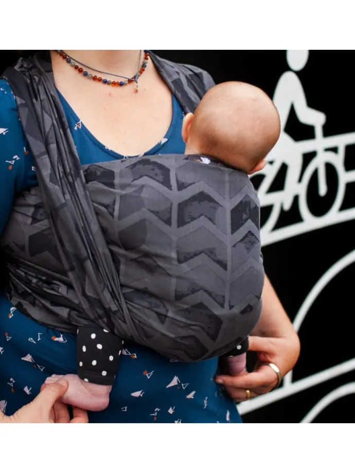 Babytragetuch Gewebtes Tragetuch kbA in Amsterdam black