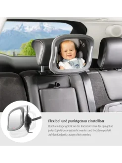 BabyView LED Auto-Sicherheitsspiegel mit Licht in Grau ab 0 Monate