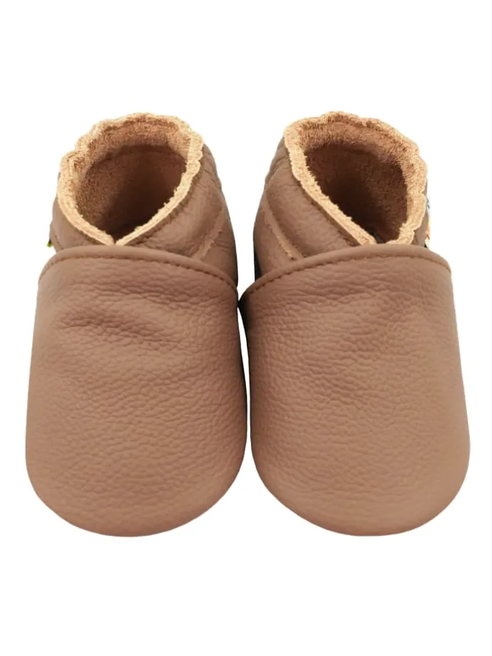 Baby-Wanderschuhe aus Leder, bequeme, rutschfeste Sohlen - hellbraun
