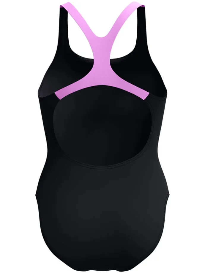 Badeanzug "Eco Medley" in Schwarz/ Flieder
