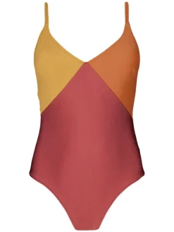 Badeanzug "Rioos Plunge" in Rot/ Orange/ Gelb