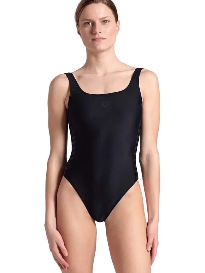 Badeanzug "Team Stripe" in Schwarz
