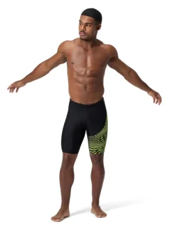 Badehose "Eco Medley" in Schwarz/ Limette