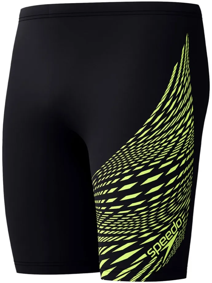 Badehose "Eco Medley" in Schwarz/ Limette