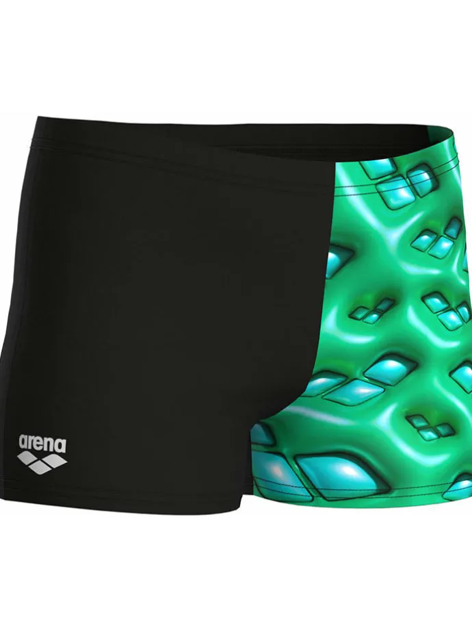 Badehose in Schwarz/ Grün