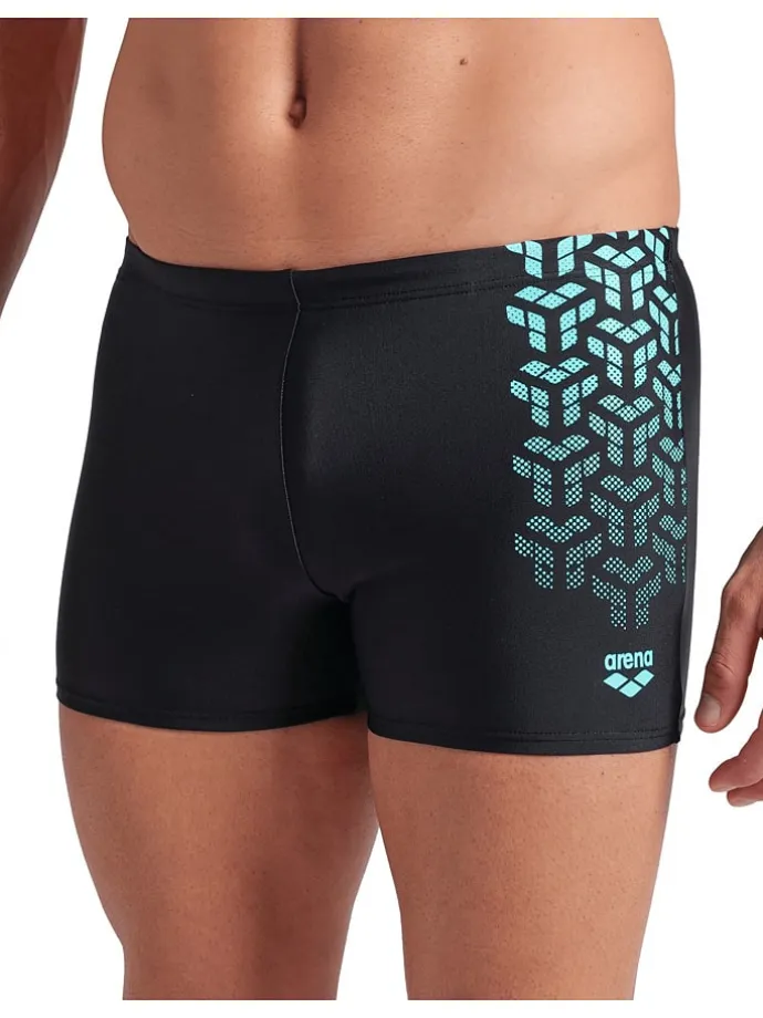 Badehose in Schwarz/ Türkis