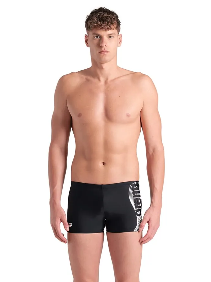 Badehose in Schwarz/ Weiß