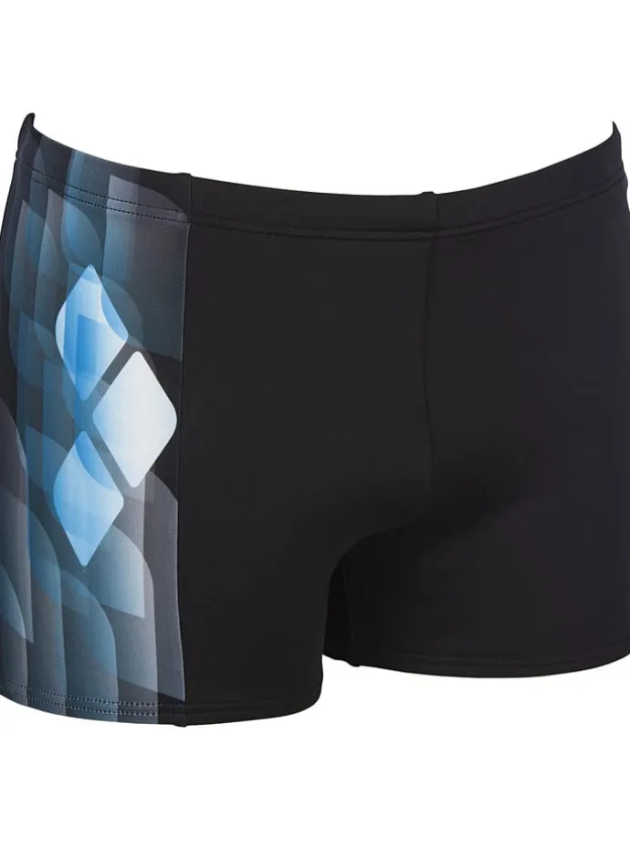 Badehose "Mirrors" in Schwarz/ Türkis