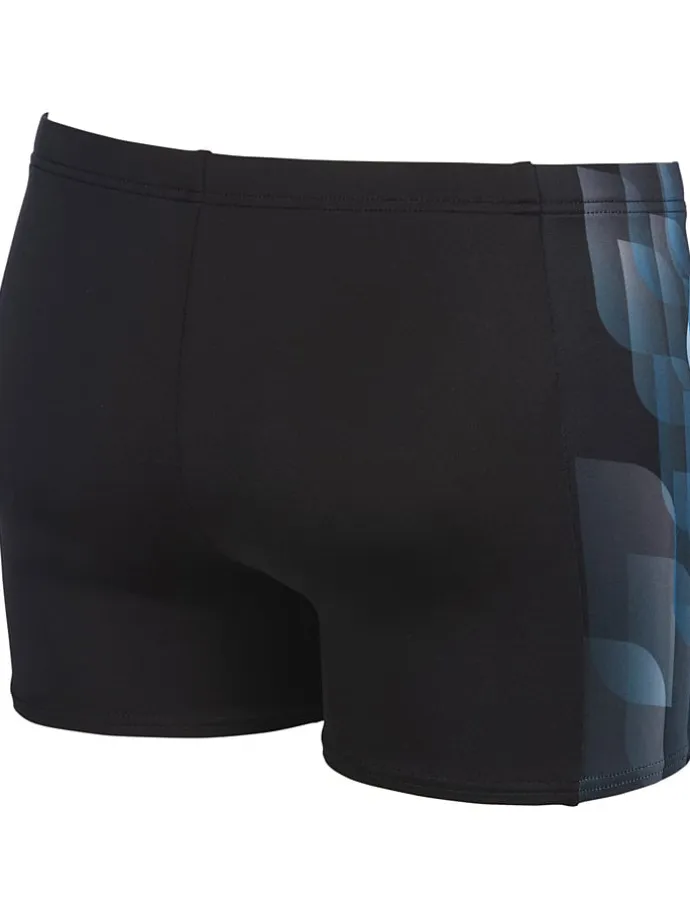 Badehose "Mirrors" in Schwarz/ Türkis